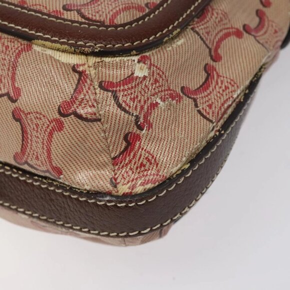 CELINE Macadam Canvas Shoulder Bag Red Auth 114905 - Picture 13 of 15